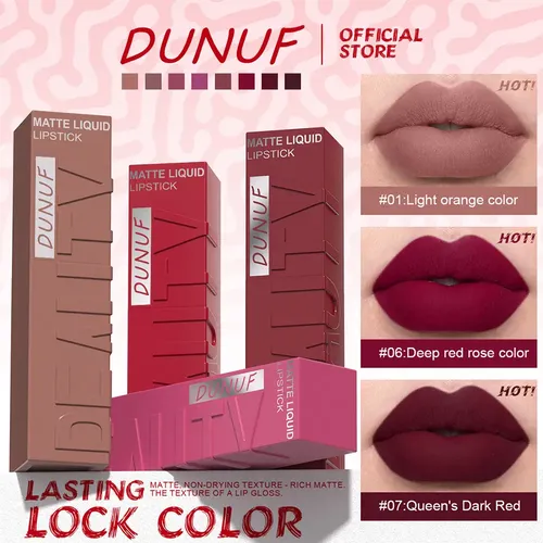 P/j Set De 8 Labiales Mate A Prueba De Agua Dunuf