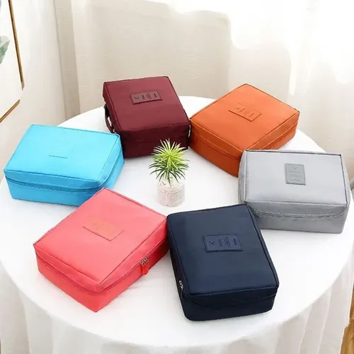 Neceser Bolso Porta Cosmeticos Organizador Maquillaje Baño Color Gris