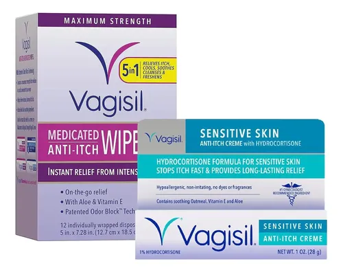 Set De Higiene Íntima Vagisil 12 Toallitas Y Crema Máxima
