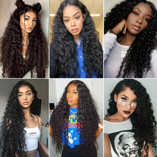 Peluca Larga Rizada Negra Afro Para Mujer