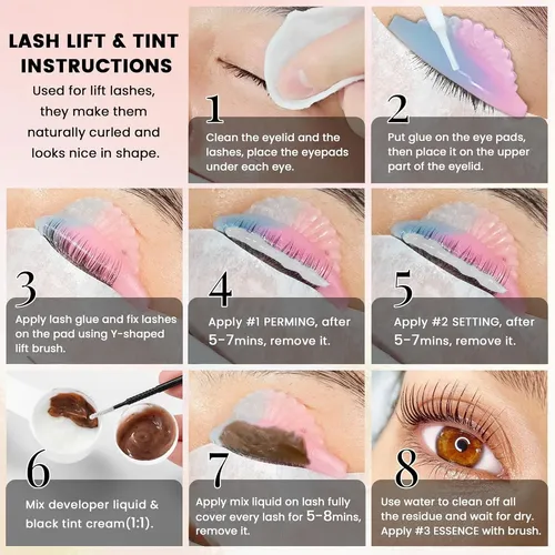 Kit Lash Lifting Y Tinte Para Pestañas Rizado Naturales