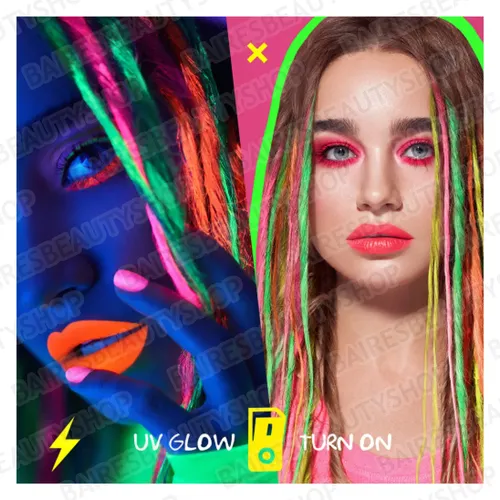 Kit Maquillaje Artístico Fluorescente Neon Luz Negra Glow
