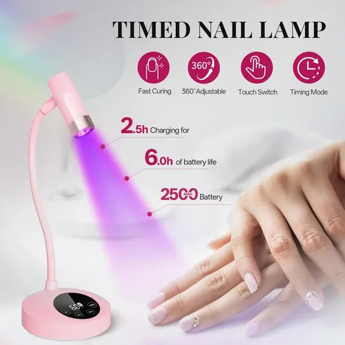 Lámpara Uv Led Para Uñas Krofaue 12w Recargable Con Sensor