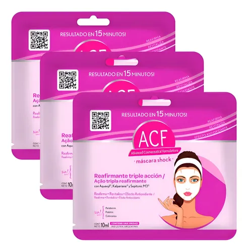 Mascara Facial Acf X3 Reafirmante Tensora Antiarrugas Tela