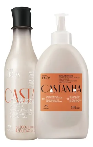 Repuesto Jabon Liq Cremoso Corporal Castaña X2 Ekos Natura
