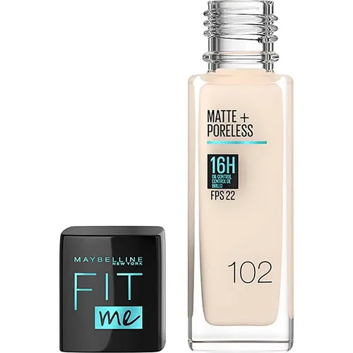 Base Líquida Maybelline Fit Me Matte + Poreless Fps 22 30ml Tono 102 Fair porcelain