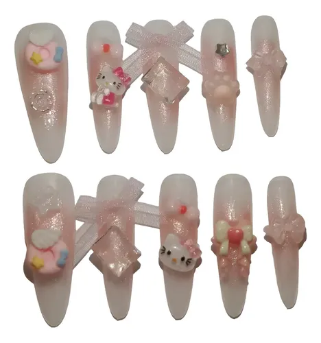 Uñas Postizas De Hello Kitty Cat E
