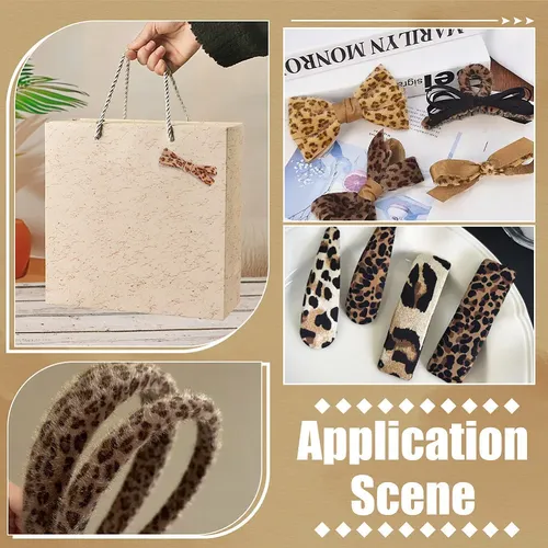 Set De 3 Cintas De Poliéster Con Estampado De Leopardo, 3 Co Color Mixto Leopardo