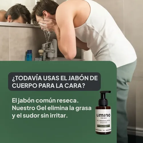 Gel Limpiador Facial Hombre Umino Piel Grasa Anti Acne