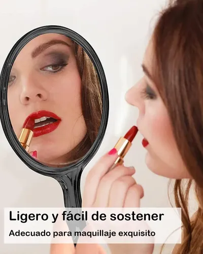 Espejo De Mano, Espejo De Vidrio Portátil Para Maquillaje