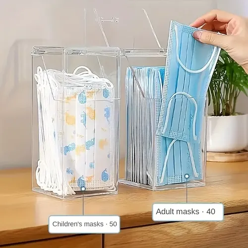 Caja Organizadora De Máscaras Transparente 1 Pieza C