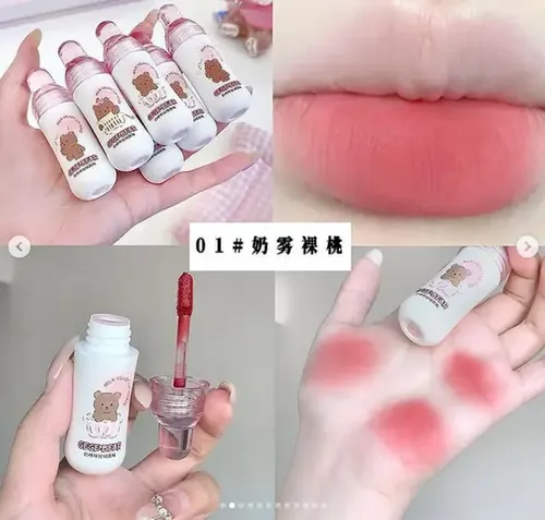 Gege Bear Labial Mate Terciopelo Milk Velvet Botellita