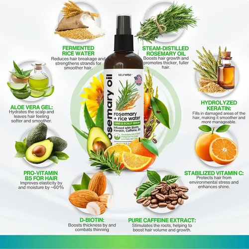 Spray De Crecimiento Capilar Rosemary Rice Water Con