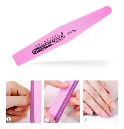 Lima Pulidor Sponge Uñas Manicura Esculpidas Cherimoya X1