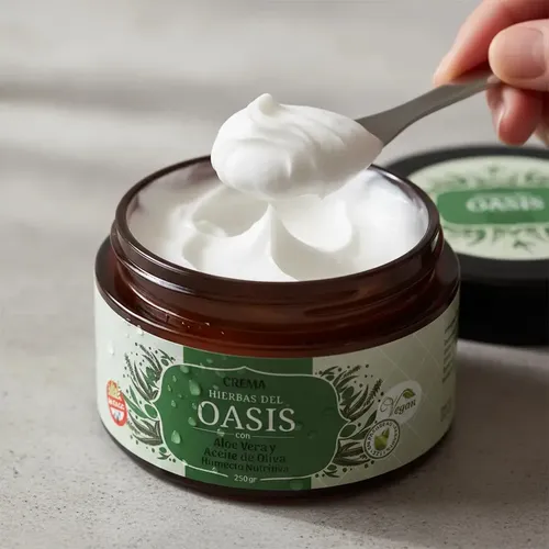 Crema Humecto Nutritiva Aloe Vera Y Aceite De Oliva Hierbas del Oasis