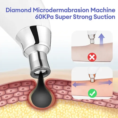 Microdermoabrasión Por Succión De 7 Engranajes Diamond Hand,