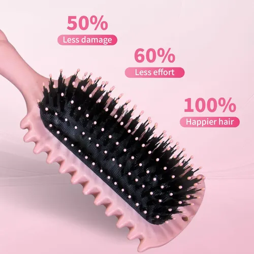 Cepillo De Pelo Luxumach Curly Hair Pink Vegan Bristle