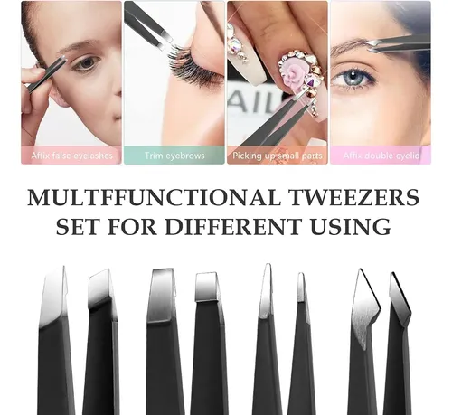 Pinzas De Cejas Profesionales De Acero Inoxidable 4 Piezas