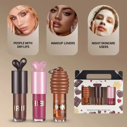 Set De 3 Gloss Con Llavero