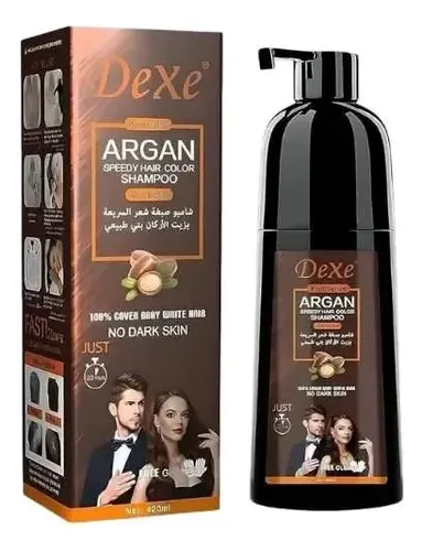 Shampoo Tintura – Dexe – Cubre Canas – Unisex – 400ml Castaño Oscuro