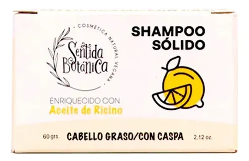 Shampoo Sólido Cabello Graso Sentida Botánica Vegano 60g