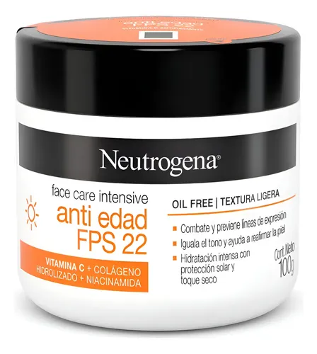 Neutrogena Crema Antiedad Face Care Intensive Fps 22 100 Gr