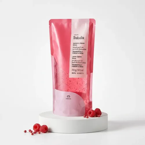 Repuesto Jabón Líquido Natura Frambuesa Pimienta Rosa 300ml.