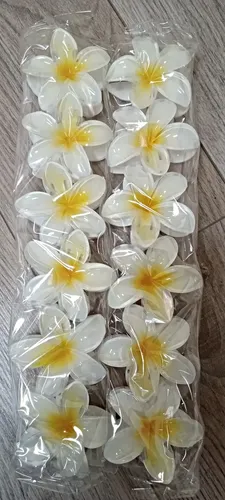 Broche Pelo Flor Hawaiana Gancho Flores Tendencia 6 Unidades