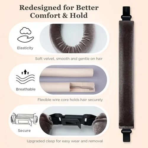 Set Rulos Cabello Sin Calor Zhensilk 4 Pzas Terciopelo