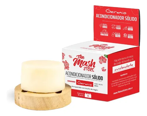 Acondicionador Solido Natural Vegano Geranio 80gr Pelo Seco – The Mash Store