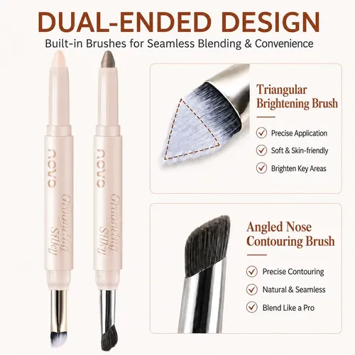 Maquillaje En Barra Para Contorno E Iluminador Moomarto, 2 U
