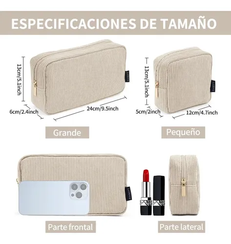 Magefy Bolsa De Maquillaje Pequeña De Pana Cosmetiquera For