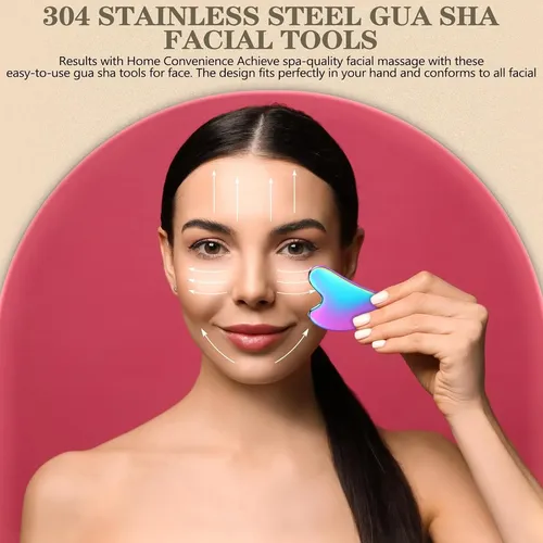 Set 4 Herramientas Gua Sha Metal Para Masaje Facial