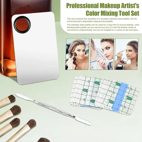 Paleta De Mezcla De Maquillaje Con Espátula Y Base De