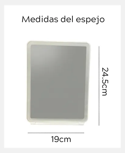 Espejo P/ Maquillaje Con Luz Led Portátil Plegable 3 Modos