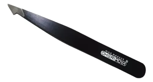 Pinza Depilar Ceja Oblicua Cherimoya Negra Acero Inoxidable