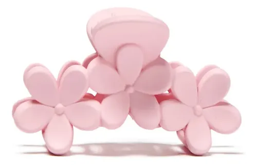 Set De Gomitas De Pelo + Broche Xl Extra Large Ossa Rosa Rosa