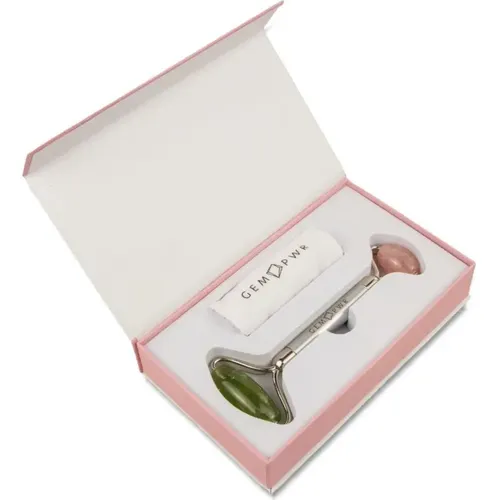 Rodillo Facial Doble Jade + Cuarzo Rosa Gem Pwr 2 En 1