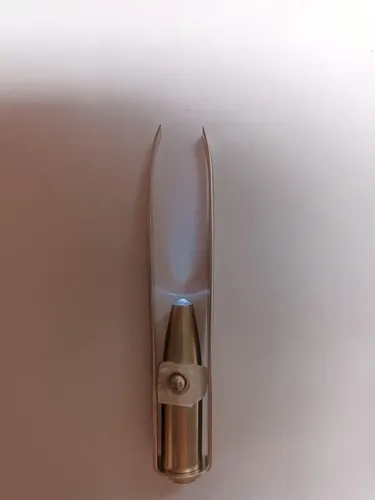 Pinza con luz LED para afeitarse las cejas, color plateado