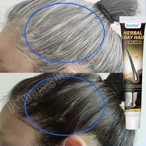 Crema A Base De Hierbas Para Cabello Blanco Contra Las Canas