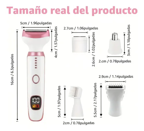 Depiladora Eléctrica 5 En 1 Facial Bikini Mujer Rosa For