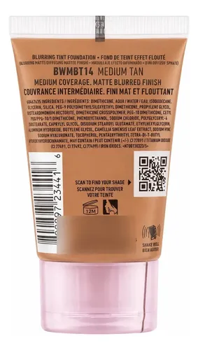 Base Maquillaje Nyx Bare With Me Blur Tono 14 Medium Tan 30m
