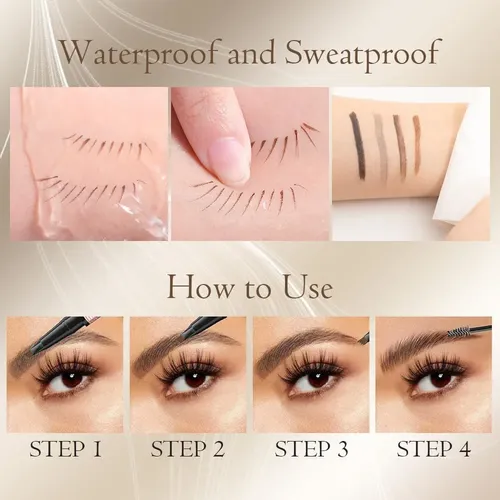 Lápiz De Cejas 2 En 1 Marrón Impermeable Con Gel Y Cepillo