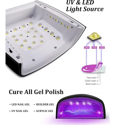 Lámpara De Uñas Led Uv Doragym 66w Inalámbrica Recargable