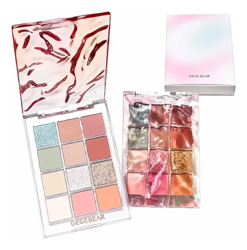 Paleta De Sombras Con Ondas Agua Gege Bear 12 Tonos
