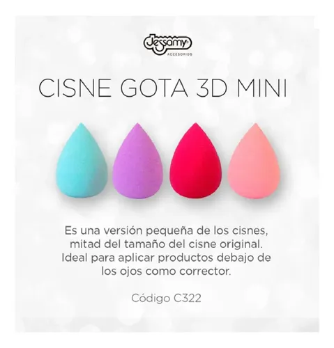 Esponja Maquillaje Cisne Gota Mini Jessamy Envase X 4u C322
