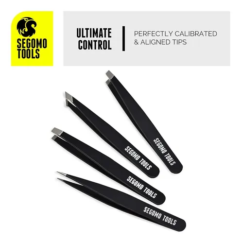 Set 4 Pinzas Precisión Mujer Para Cejas Y Pelo Encarnado