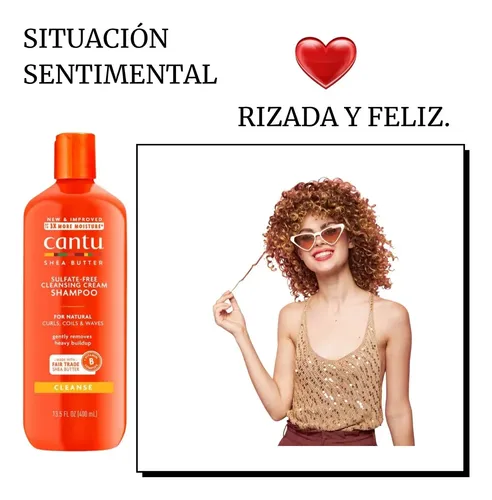 Cantu Shampoo Sin Sulfatos Para Rulos 400ml Manteca Karite
