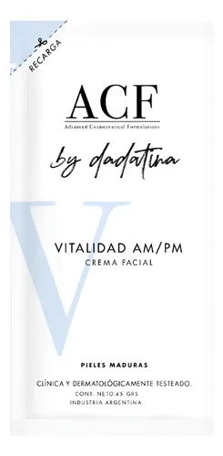 Acf By Dadatina Refill Vitalidad Crema Facial Pieles Maduras