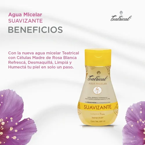 Teatrical Agua Micelar Extracto De Rosas Suavizante 600ml
